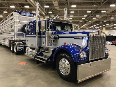 David Schnautz's 'A Dream Come True' 1981 Kenworth W900A with 1983 Wilson livestock trailer.
