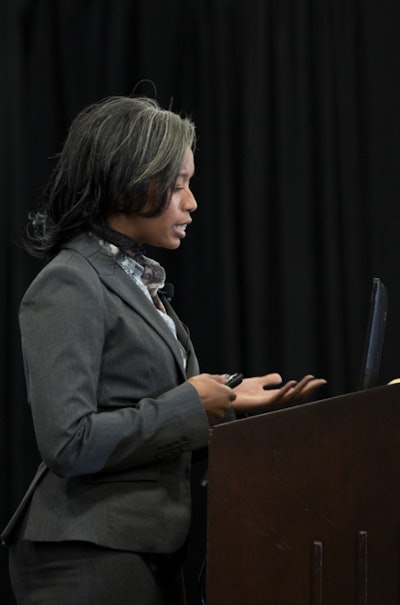 LaTonya Mimms, a specialist in FMCSA’s enforcement division, presented Thursday at the Great American Trucking Show alongside Danielle Smith, a specialist in FMCSA’s passenger carrier division.