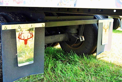 “Dream-catch” of sorts on the trailer-tandem mudflap hangers. “I always dreamed of killing a deer like that,” Erick says.