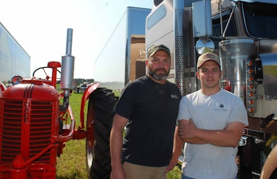 The father-son Southern Classic truck show duo of Erick and Jacob Engbarth with the family’s 1953 Case DC and 2009 Cummins-ISX-powered Kenworth W900.