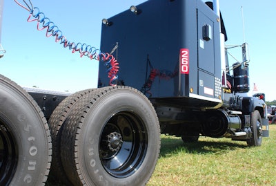 Used in the film Convoy, this Rubber Duck 1970 Mack’s caretaker, Anthony Fox of the 20-truck, Rome, Ga.-based fleet that bears his name, also owns the stunt trailer used in one of the film’s many crash scenes.