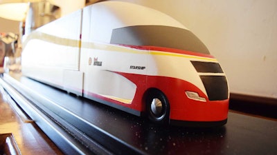 A model-sized rendering of the Starship Initiative displayed by Shell in a press event Sept. 21 in Santa Barbara, Calif.