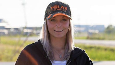 Slippery roads caused Ice Road Truckers newcomer Steph Custance to slide off the road and into a snow wall, where she had to dig her way out.