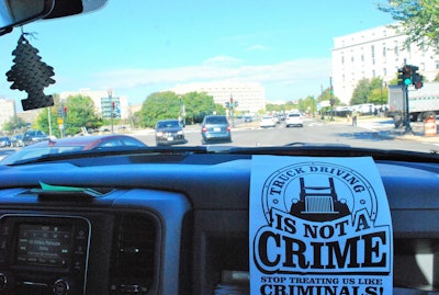 From the pickup of Riley Clay as half of the group searched for parking — the flyer is one members handed out to anyone they talked to.