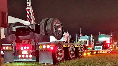 He showed with a 2018 XL RGN with an auxiliary axle. The third-generation driver hauls leased to his father’s Extreme Transportation fleet, based in Michigan.