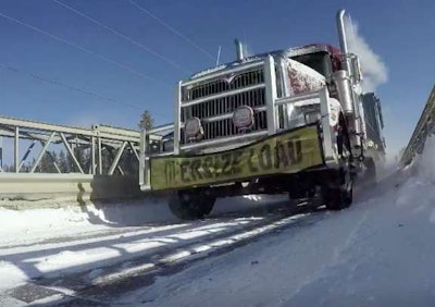 Reno Ward drives his father Darrell’s old truck in the most recent episode of “Ice Road Truckers.”