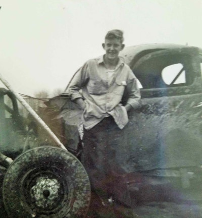 Another picture of Carl Rhodes and his racer — “he was pretty successful with it,” said his son Rick.