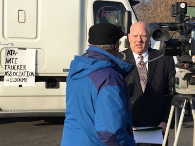 Owner/operator Doug Hasner during December anti-ELD mandate rallies