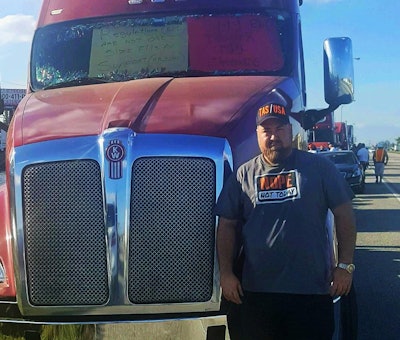 Fernando Collazo and his KW at the protest site