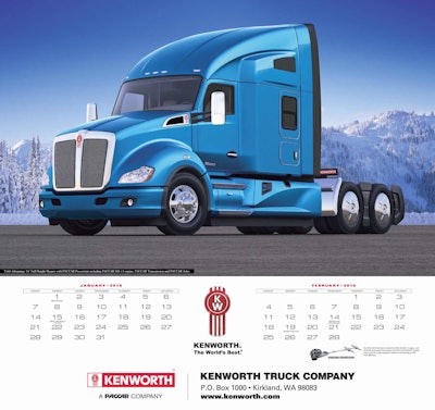 Kenworth’s 2018 wall and appointment calendars are now available for purchase.