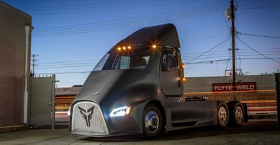 Thor’s ET-One tractor is powered by swappable battery packs. The company is targeting the short- and medium-haul segments, it says.