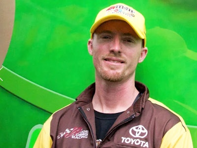 Hauler Brendan Greene runs with the No. 18 team of Joe Gibbs racing — hauling the Toyota driven by Kyle Busch. Busch started the Atlanta race on the pole but ended in 7th place.