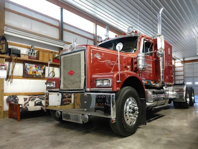 Among trucks in Howard’s collection is this Diamond Reo.