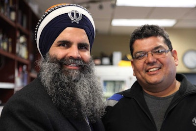 SikhsPAC chairman Gurinder Singh Khalsa, left, was active in lobbying against the ELD mandate. Sukhwant Singh owns Taste of India restaurant at Spiceland (Indiana) Truck Plaza.