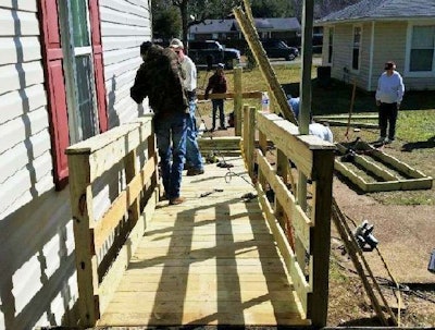 The new wheelchair ramp will allow Ronald to recuperate at home.