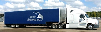 Guaranteed pay isn’t limited to large fleets. Eagle Express, which owns this truck and seven others, put a $1,000 weekly guarantee in place when it bought its first trucks in 2014. Fleet owner Leander Richmond recently completed an order of 10 new power units.