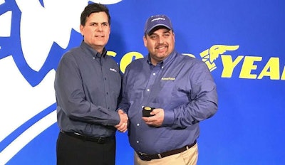 Frank Vieira (right) was named the 2018 Goodyear Highway Hero.