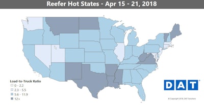 “As far as spring produce goes,” Sullivan says, “it looks like we’re having something of a slow start. Florida was ramping up earlier in the month, but volumes didn’t keep pace last week. California looked strong, though, and we’re hoping to see bigger improvements this week.”