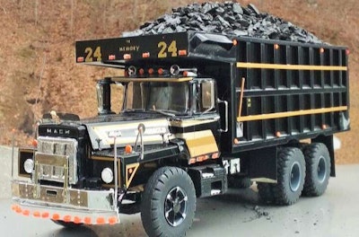 David calls West’s intricate work on the model fairly “unbelieveable,” really. “The truck has metal Mack bulldog door mirrors and metal fender mirrors, a metal bulldog on the radiator.”