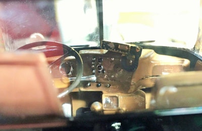 In the cab of the model unit.