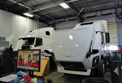 Nacarato Volvo Trucks’ location in La Vergne, Tennessee, has seen an increase in owner-operator and fleet purchasers, says General Manager Pat Daily. Many of those purchasers are opting for new units, two shown being prepped for delivery. Nacarato Volvo operates five facilities in Kentucky, Tennessee and Georgia.
