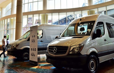 Cargo vans on display in the Lexington Center lobby at last year’s Expedite Expo. Follow this link for a variety of coverage from the 2017 expo’s sessions and more.