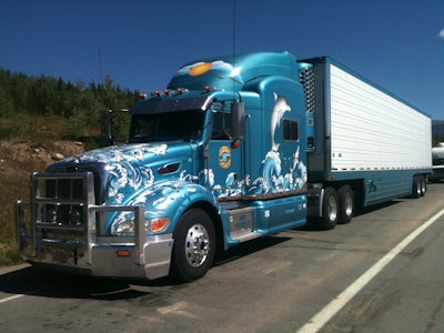 One of Keith’s former trucks, a 2007 Peterbilt 386 with graphics of dolphins, earned three Best of Show trophies in competition associated with the Truck Convoy that supports the Special Olympics. It also appeared as a Cat Scales Supertruck card. Keith has also served as a Trucker Buddy partner.