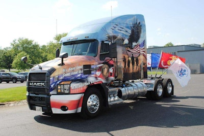 Mack customized a 2018 Anthem tractor for the Ride for Freedom.