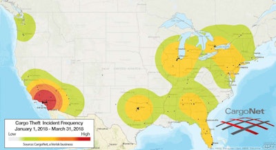CargoNet reported a 23 percent decrease in cargo theft incidents compared to the same period a year ago.