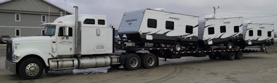 Baker loads RVs outbound from Indiana to points all around the United States.