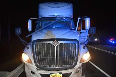 NTSB said in a report this week that corroded steel straps likely caused electrical conduit to fall, killing a truck driver, in the Lehigh Tunnel on the Pennsylvania Turnpike in February. (NTSB photo)