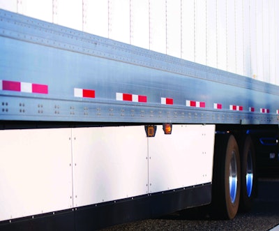 Utility trailer side skirt installation top