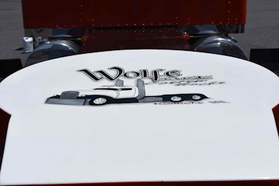 Cecil Wolfe did a hand-drawing that is now on the fifth-wheel cover he uses for truck shows. The truck on the cover is a tribute to the original green and white color scheme of his fleet.