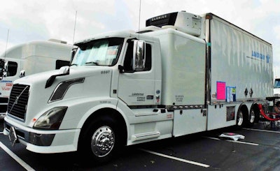Wide view of the straight-truck expediter, owned by owner-ops Richard and Maria Baulos.