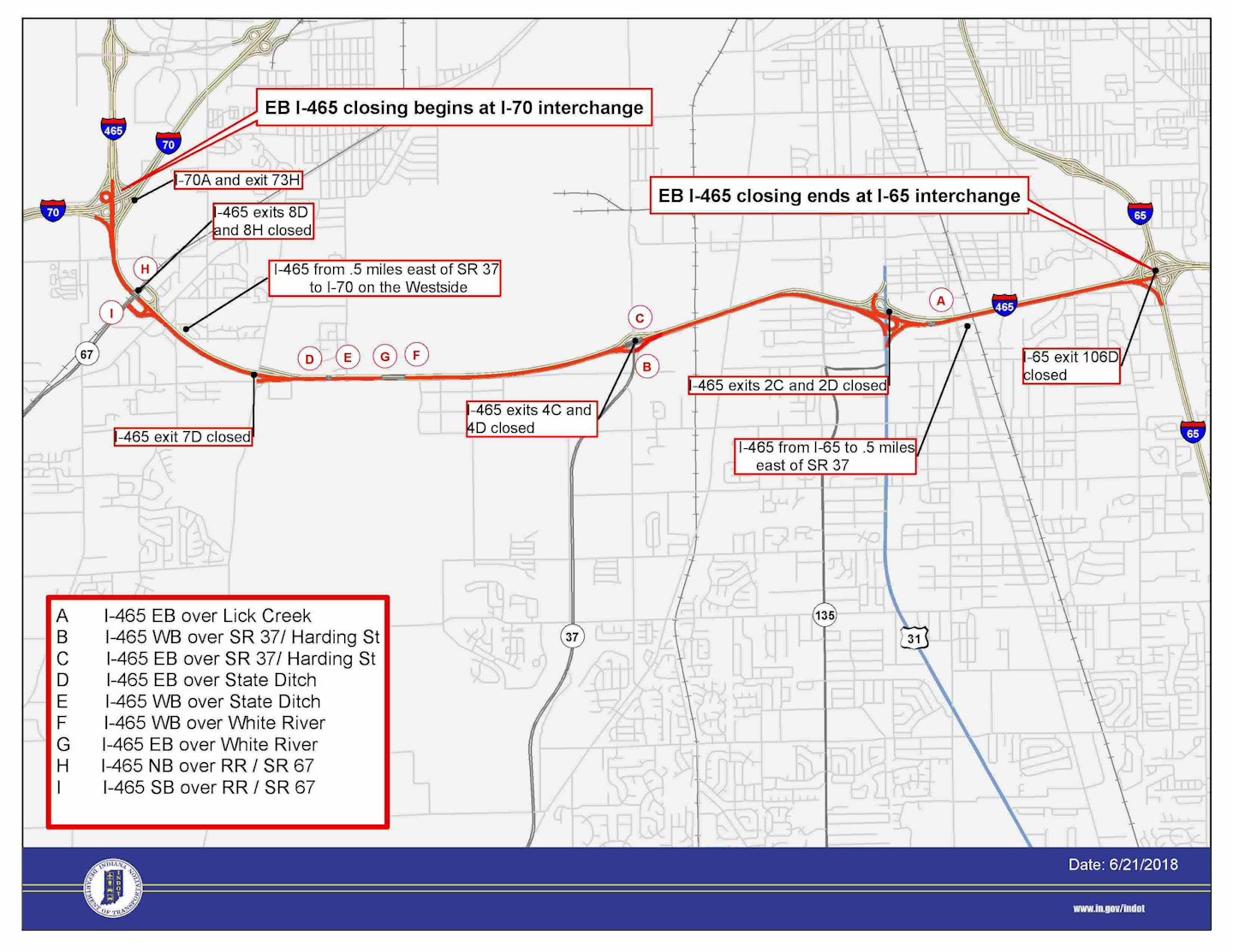 INDOT plans partial closures on I-465, SW of Indianapolis | Overdrive