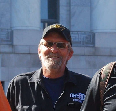 Owner-operator Lee Schmitt, pictured outside the House Rayburn Office Building in Washington, D.C., during demonstrations last October.