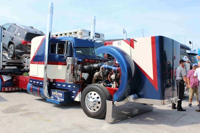 Terry Aslinger’s 1996 Peterbilt 379 and 2018 Sun Country, “Old Glory,” won the award for Best Overall Theme at the Walcott Truckers Jamboree.