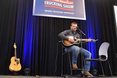 Driver James Nelson, who hauls for Nashville, Tenn.-based Accelerated, Inc., performed an original called “What I’d Do to Ride With You” in part about personal heroes of bygone days like John Wayne and Elvis Presley, among others.
