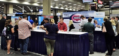The booth of the National Association of Small Trucking Companies on Day 2 of last week’s Great American Trucking Show was a hub of small-fleet and owner-operator discussion following NASTC’s Day 1 GATS edition of its long-running New Entrant Survival Training seminar for owner-ops and small fleets with new motor carrier authority.