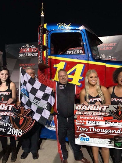 Ricky “Rude” Proffitt extended his Bandit Series points lead with his second consecutive win last weekend at Elko Speedway in Elko, Minnesota. (Photo by The Bandit Series | Facebook)