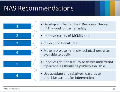 Having begun addressing No. 1 in these recommendations from the NAS report, Nos. 2, 3 and 4 were the subject of public comment at the hearing.