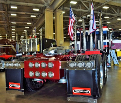 This rear view shows the new fifth wheel and work put in on fender hangers and more.