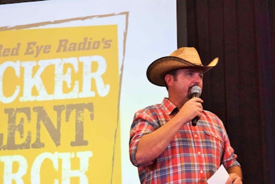 Singer-songwriter Tony Justice, longtime emcee of the event, spoke to the long-building respect in his mind for the truckers that “practice their craft while they’re delivering America,” how he started, and “having the courage to come out of their comfort zone, out of their trucks, to get up here and play for you.”