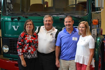 The Wilson Trucking family and the ’82 Volvo cabover, from left: Ginny and Chuck Wilson and Guy and Rebecca Wilson