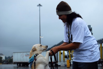 Owner-op Desiree Wood and her dog, Karma, in 2009