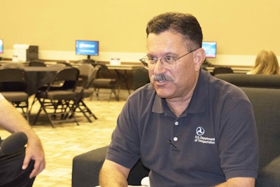 Ray Martinez spoke to a small group of the trucking industry press Friday morning at the Great American Trucking Show.