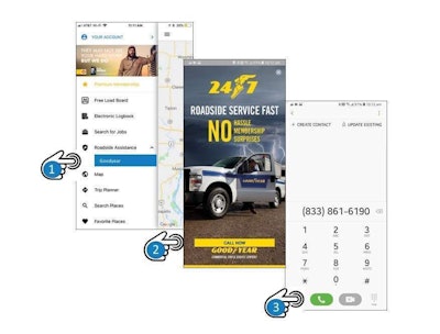 Trucker Path and Goodyear have partnered to give Trucker Path app users access to roadside service through the app. (PRNewsfoto/Trucker Path)