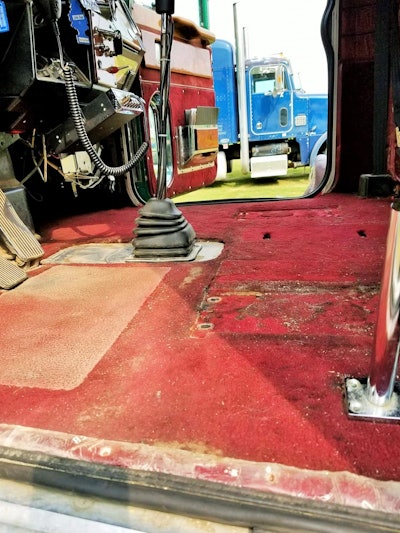 The 378’s floor before Laws went to work on it.