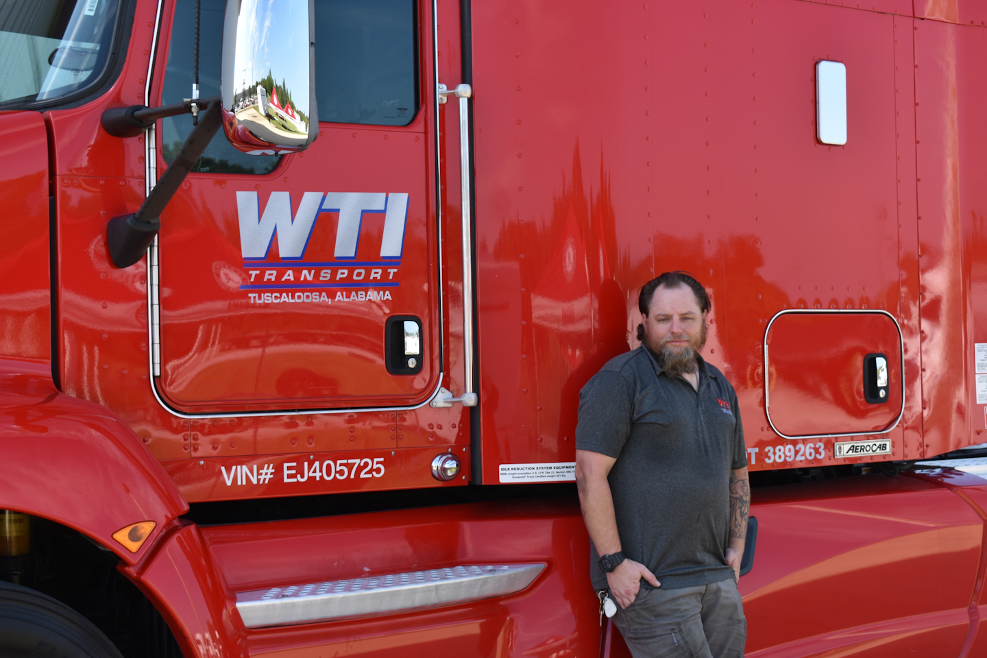 Liberato Lupo won this 2014 Kenworth T660 from WTI Transport in a National Truck Driver Appreciation Week event.