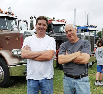 Owner-operator Prifti (left) with Joe Bielucki at a truck show this past Spring.